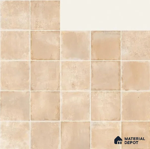 Subway Wall Tile TL 06434 D Coastal Paris Crema Base 8 x 8 inch Ceramic Matte Finish - 10 mm | 22 Random Design | Suitable for Accent / Feature Walls, Bathroom, Kitchen Wall & Backsplashes (Sample)