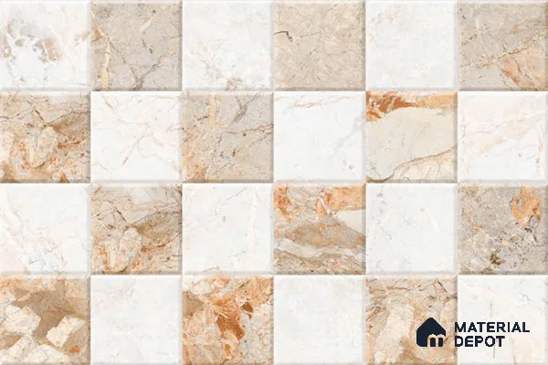 TL 01922 B Vanilla Beige Highlighter 18 x 12 inch Glossy Finish Ceramic Wall Tile - 6 mm