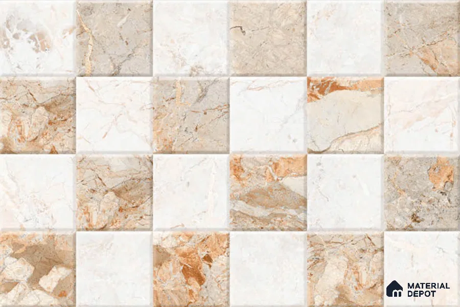 TL 01922 B Vanilla Beige Highlighter 18 x 12 inch Glossy Finish Ceramic Wall Tile - 6 mm