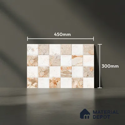 TL 01922 B Vanilla Beige Highlighter 18 x 12 inch Glossy Finish Ceramic Wall Tile - 6 mm