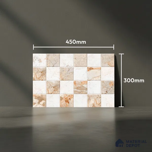 TL 01922 B Vanilla Beige Highlighter 18 x 12 inch Glossy Finish Ceramic Wall Tile - 6 mm