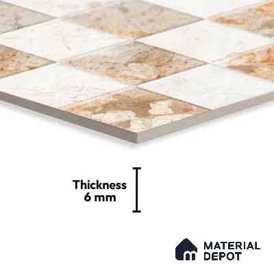 TL 01922 B Vanilla Beige Highlighter 18 x 12 inch Glossy Finish Ceramic Wall Tile - 6 mm