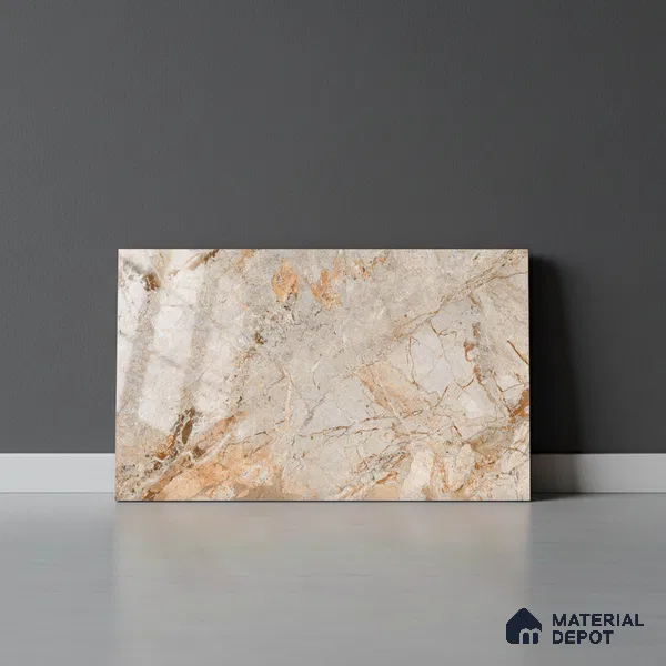 TL 01922 C Stone Beige Dark 18 x 12 inch Glossy Finish Ceramic Wall Tile - 6 mm