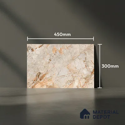 TL 01922 C Stone Beige Dark 18 x 12 inch Glossy Finish Ceramic Wall Tile - 6 mm