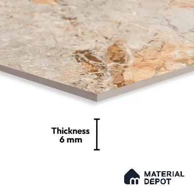 TL 01922 C Stone Beige Dark 18 x 12 inch Glossy Finish Ceramic Wall Tile - 6 mm