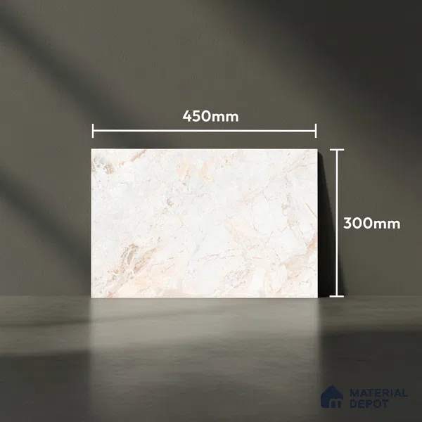 TL 01922 A Creamy Butter Light 18 x 12 inch Glossy Finish Ceramic Wall Tile - 6 mm