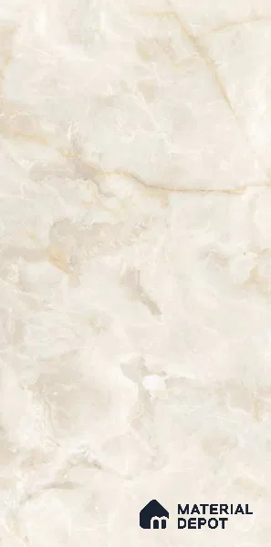 Marble Floor & Wall Tile TL 00690 Creamy Marble Glossy Finish 4 ft x 2 ft Vitrified Tile - 9 mm | Suitable For living Room, Bedroom, Bathroom | Random Designs