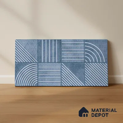Highlighter Wall Tiles TL 01534 B Tripoli Blue HL 2 ft x 1 ft Ceramic Tile - 8 mm | Suitable For Kitchen, Bathroom & Balcony Walls (Sample)