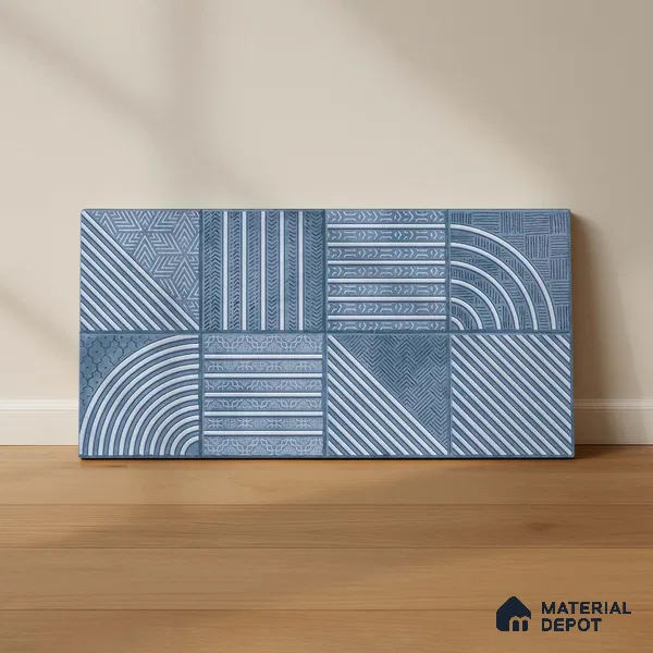 Highlighter Wall Tiles TL 01534 B Tripoli Blue HL 2 ft x 1 ft Ceramic Tile - 8 mm | Suitable For Kitchen, Bathroom & Balcony Walls (Sample)
