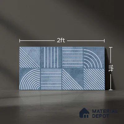 Highlighter Wall Tiles TL 01534 B Tripoli Blue HL 2 ft x 1 ft Ceramic Tile - 8 mm | Suitable For Kitchen, Bathroom & Balcony Walls (Sample)