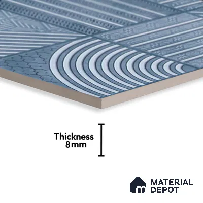 Highlighter Wall Tiles TL 01534 B Tripoli Blue HL 2 ft x 1 ft Ceramic Tile - 8 mm | Suitable For Kitchen, Bathroom & Balcony Walls (Sample)