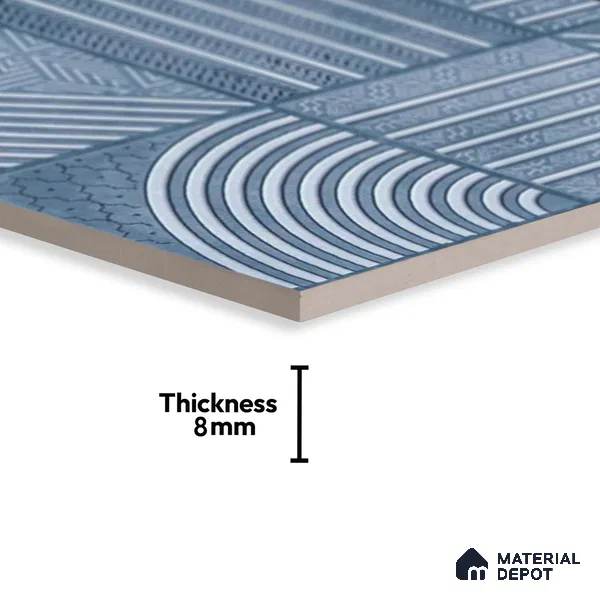 Highlighter Wall Tiles TL 01534 B Tripoli Blue HL 2 ft x 1 ft Ceramic Tile - 8 mm | Suitable For Kitchen, Bathroom & Balcony Walls (Sample)