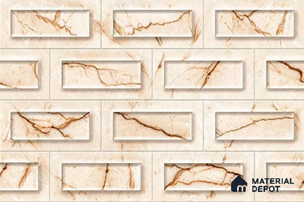 TL 01921 B Cream Highlighter 18 x 12 inch Glossy Finish Ceramic Wall Tile - 6 mm