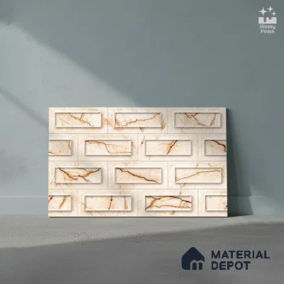 TL 01921 B Cream Highlighter 18 x 12 inch Glossy Finish Ceramic Wall Tile - 6 mm