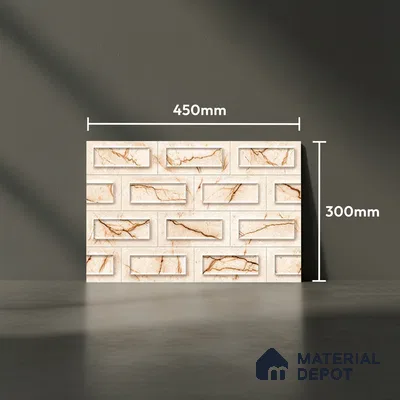TL 01921 B Cream Highlighter 18 x 12 inch Glossy Finish Ceramic Wall Tile - 6 mm