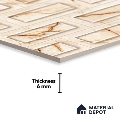 TL 01921 B Cream Highlighter 18 x 12 inch Glossy Finish Ceramic Wall Tile - 6 mm