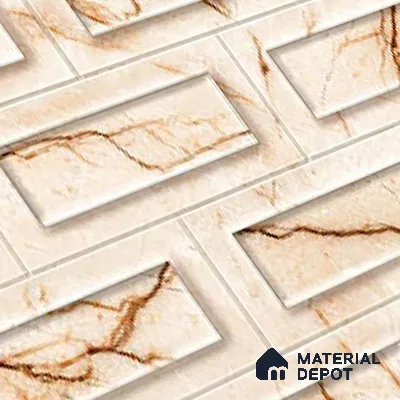 TL 01921 B Cream Highlighter 18 x 12 inch Glossy Finish Ceramic Wall Tile - 6 mm