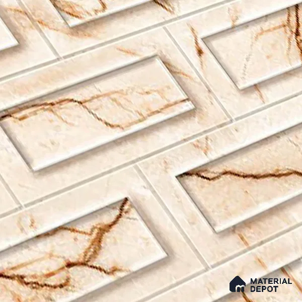 TL 01921 B Cream Highlighter 18 x 12 inch Glossy Finish Ceramic Wall Tile - 6 mm