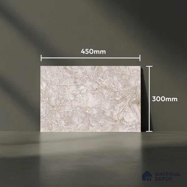 TL 01899 C Stone Grey Dark 18 x 12 inch Glossy Finish Ceramic Wall Tile - 6 mm