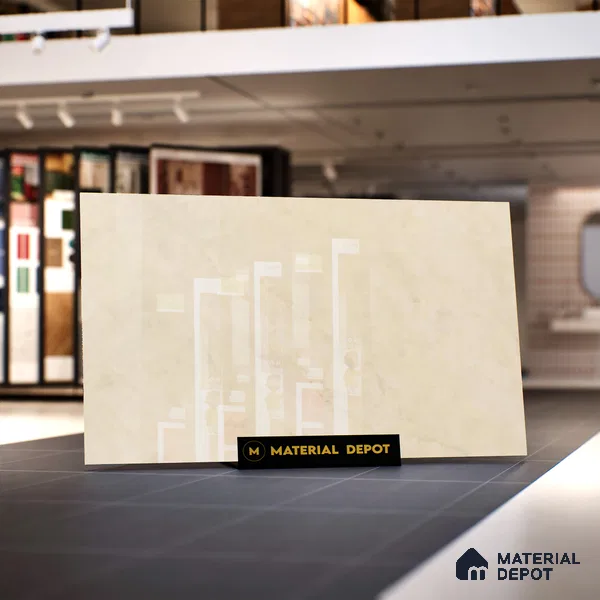 TL 09774 B Crema Venice 6 ft x 4 ft Glossy Finish Vitrified Floor & Wall Tile - 15 mm | Adhesive and Spacers Must be Used During Installation