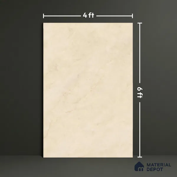 TL 09774 B Crema Venice 6 ft x 4 ft Glossy Finish Vitrified Floor & Wall Tile - 15 mm | Adhesive and Spacers Must be Used During Installation
