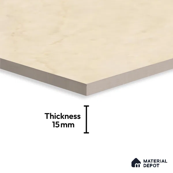 TL 09774 B Crema Venice 6 ft x 4 ft Glossy Finish Vitrified Floor & Wall Tile - 15 mm | Adhesive and Spacers Must be Used During Installation