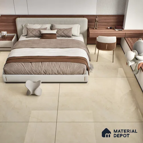 TL 09774 B Crema Venice 6 ft x 4 ft Glossy Finish Vitrified Floor & Wall Tile - 15 mm | Adhesive and Spacers Must be Used During Installation