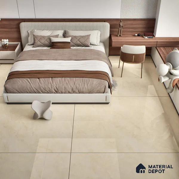 TL 09774 B Crema Venice 6 ft x 4 ft Glossy Finish Vitrified Floor & Wall Tile - 15 mm | Adhesive and Spacers Must be Used During Installation