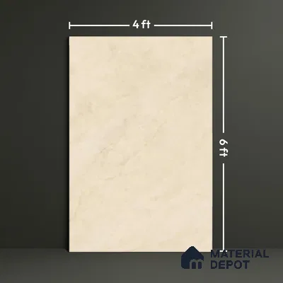 TL 09774 Crema Venice 6 ft x 4 ft Glossy Finish Vitrified Floor & Wall Tile - 9 mm | Adhesive and Spacers Must be Used During Installation