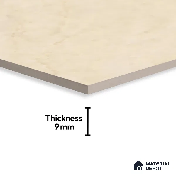 TL 09774 Crema Venice 6 ft x 4 ft Glossy Finish Vitrified Floor & Wall Tile - 9 mm | Adhesive and Spacers Must be Used During Installation