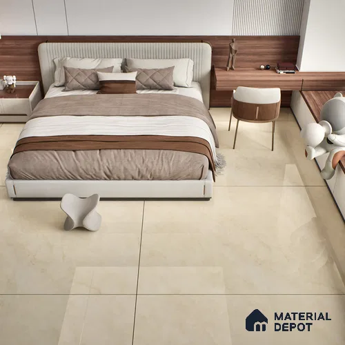 TL 09774 Crema Venice 6 ft x 4 ft Glossy Finish Vitrified Floor & Wall Tile - 9 mm | Adhesive and Spacers Must be Used During Installation