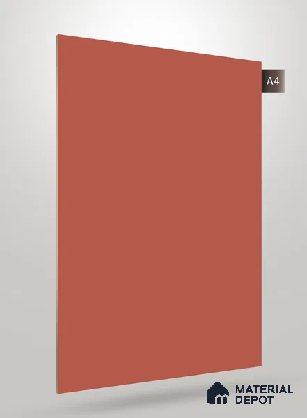 Red Solid Colors Look Crystal 1135 8 ft x 4 ft High Gloss Finish Decorative Laminate - 1.25 mm | Suitable for Living Room, Kitchen, Office