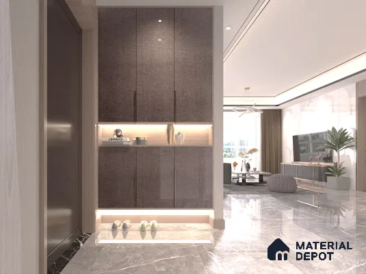 Brown Metallic Look Crystal 1259 8 ft x 4 ft High Gloss Finish Decorative Laminate - 1.25 mm | Suitable for TV Unit, Wardrobe, Kitchen Cabinets