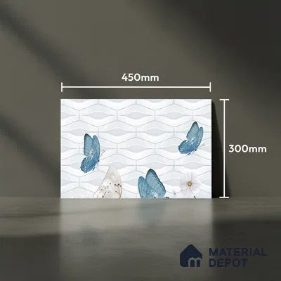 TL 01892 B Silvery White Highlighter 1 18 x 12 inch Glossy Finish Ceramic Wall Tile - 6 mm