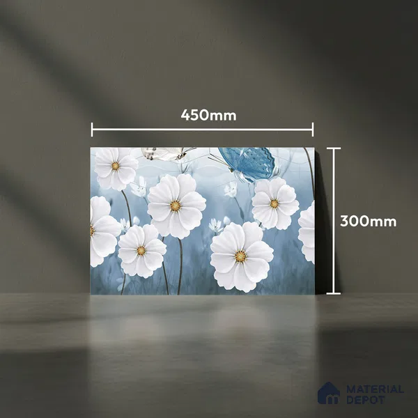 TL 01892 C Bluish White Highlighter 2 18 x 12 inch Glossy Finish Ceramic Wall Tile - 6 mm