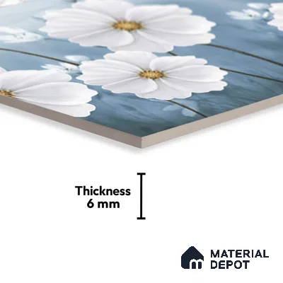 TL 01892 C Bluish White Highlighter 2 18 x 12 inch Glossy Finish Ceramic Wall Tile - 6 mm