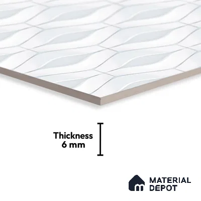 TL 01892 A Crystal Light 18 x 12 inch Glossy Finish Ceramic Wall Tile - 6 mm