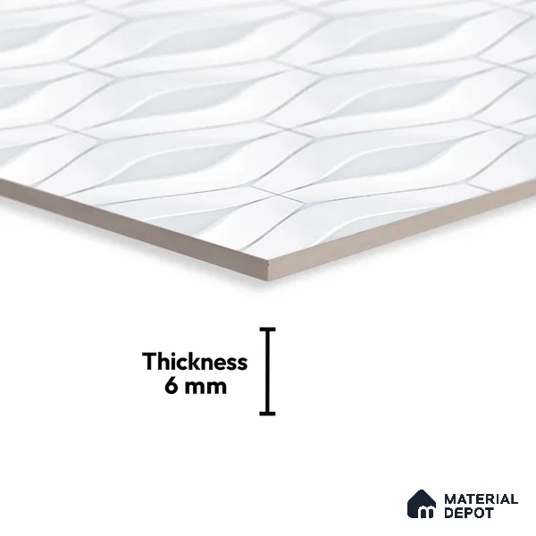 TL 01892 A Crystal Light 18 x 12 inch Glossy Finish Ceramic Wall Tile - 6 mm