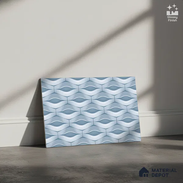 TL 01892 D Sapphire Blue Dark 18 x 12 inch Glossy Finish Ceramic Wall Tile - 6 mm