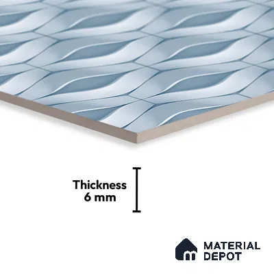 TL 01892 D Sapphire Blue Dark 18 x 12 inch Glossy Finish Ceramic Wall Tile - 6 mm