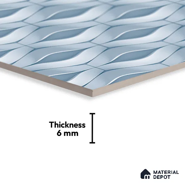 TL 01892 D Sapphire Blue Dark 18 x 12 inch Glossy Finish Ceramic Wall Tile - 6 mm