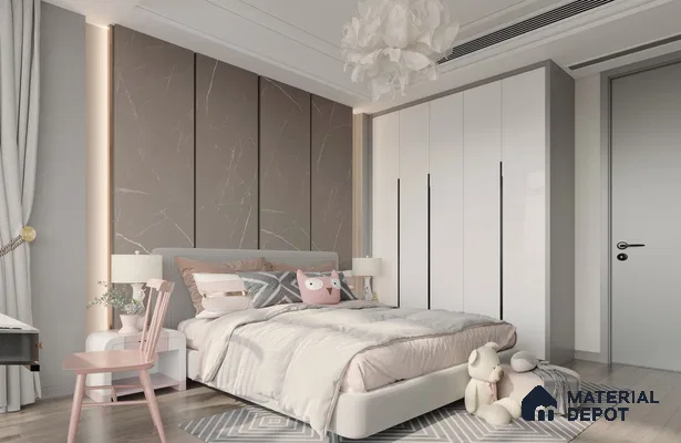 Grey Marble Look Matty Crystal Z+ 1277 8 ft x 4 ft Matte Finish Decorative Laminate - 1.25 mm | Suitable for TV Unit, Wardrobe, Kitchen Cabinets