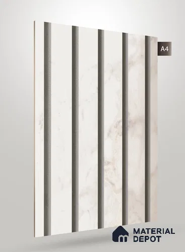 Marble Fluted CRYSTAL MATTY+ 1283 8 ft x 4 ft Texture Finish Decorative Laminate - 1.25 mm | Suitable for TV Unit,Wardrobe, Kitchen Cabinets