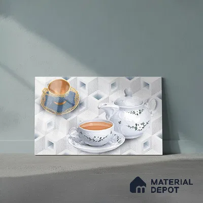 TL 01916 B White Highlighter 1 18 x 12 inch Glossy Finish Ceramic Wall Tile - 6 mm