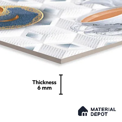 TL 01916 B White Highlighter 1 18 x 12 inch Glossy Finish Ceramic Wall Tile - 6 mm