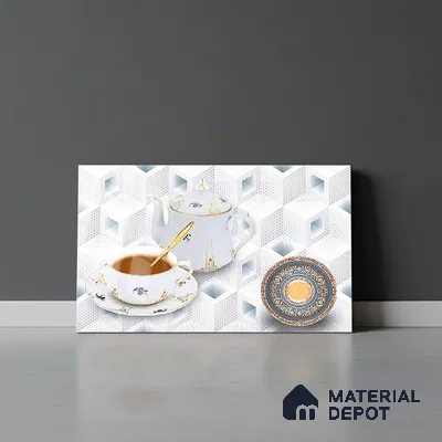 TL 01916 C Arctic White Highlighter 2 18 x 12 inch Glossy Finish Ceramic Wall Tile - 6 mm