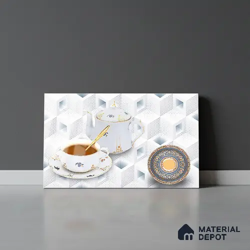 TL 01916 C Arctic White Highlighter 2 18 x 12 inch Glossy Finish Ceramic Wall Tile - 6 mm