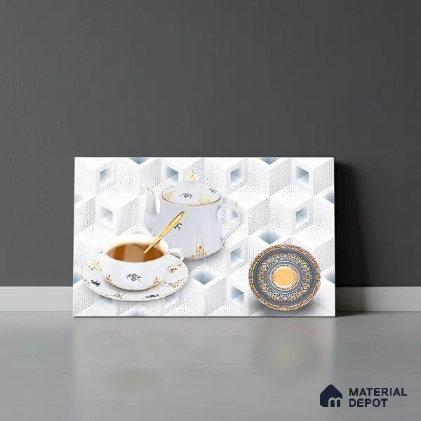TL 01916 C Arctic White Highlighter 2 18 x 12 inch Glossy Finish Ceramic Wall Tile - 6 mm