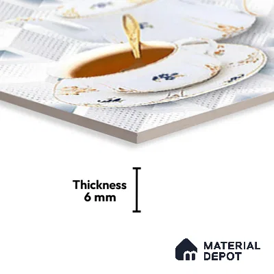 TL 01916 C Arctic White Highlighter 2 18 x 12 inch Glossy Finish Ceramic Wall Tile - 6 mm