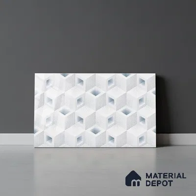 TL 01916 A Crystal White Light 18 x 12 inch Glossy Finish Ceramic Wall Tile - 6 mm